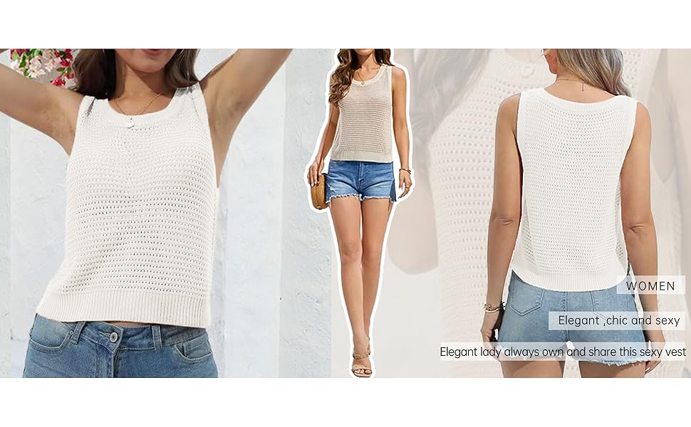 Ribbed Pullover Tank Tops Hollow