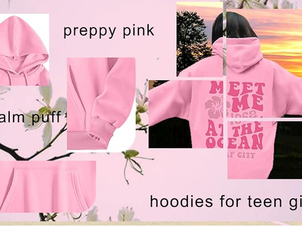 pink hoodies teen sweatshirts preppy sweatshirts teen hoodies cute hoodie