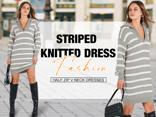 striped sweater dress