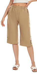 Button Capri Pants