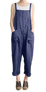 Womens Baggy Casual Overalls Jumpsuit