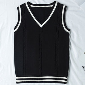 Women''s Black JK Uniform Pullover Sleeveless Sweater vest