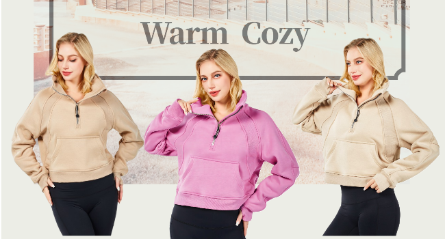 half zip sweatshirt women