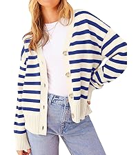 womens striped cardigan