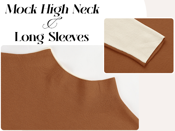 mock neck long sleeve sweater