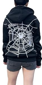 Hip Hop Spider Hoodies for Men Women Graphic Hoodies Goth Punk Pullover Sweatshirt