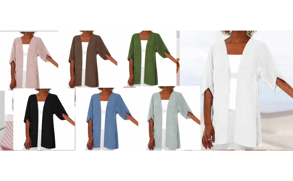 Womens Plus Size Summer Cardigan Casual Half Sleeve Lightweight Open Front Cardigans