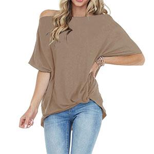 twist knot tops for women off the shoulder tops off shoulder blouse one sleeve top