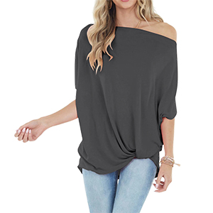 womens asymmetrical tops plain t twist knot tops for women shirt boat neck tops women trendy tops