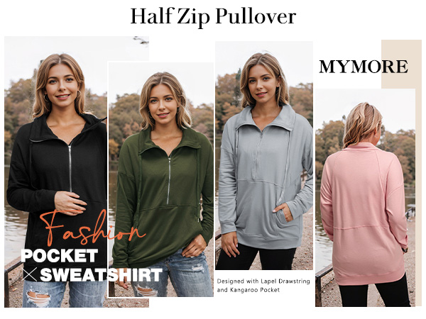 womens half zip pullover