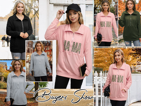 half zip pullover women