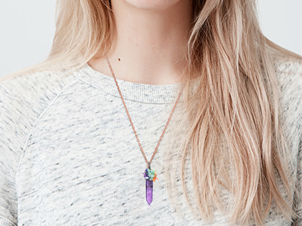 amethyst crystals necklace