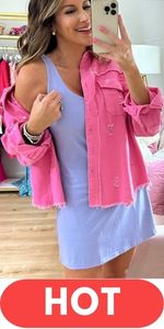 pink denim jacket