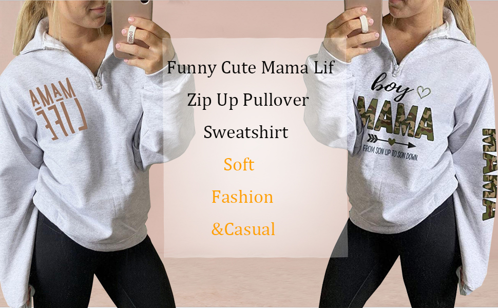 Mama Life Zip Up Sweatshirt