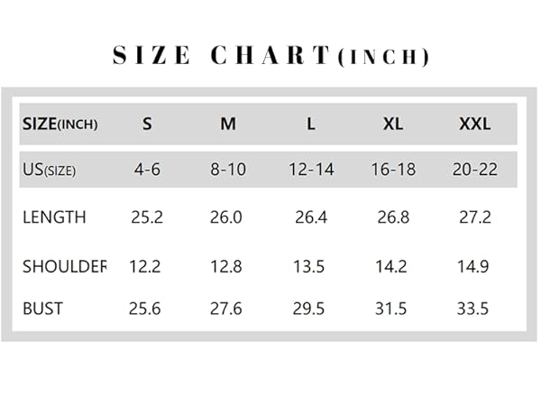 size chart sleeveless sweater