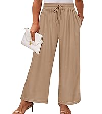 PLUS SIZE Kahi WIDE LEG CASUAL PANTS for women