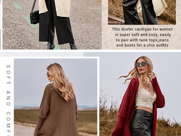 Slouchy Knitted Open Front Coats