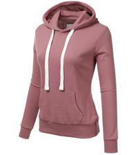 DOUBLJU Basic Lightweight Pullover Hoodie Sweatshirt for Women