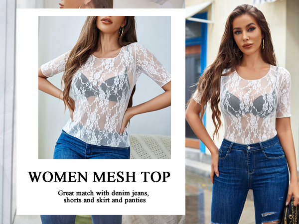 sheer tops for women