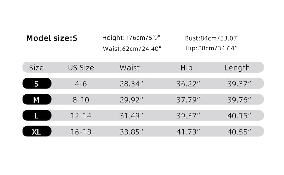 MAIN SIZE CHART