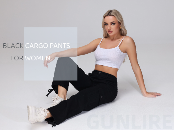 cargo pants for women black