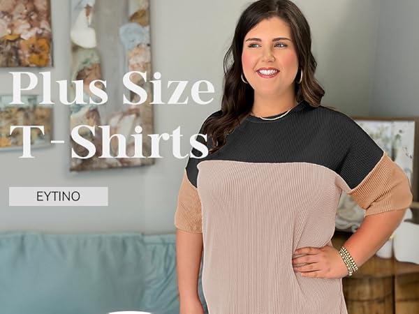 plus size color block tops