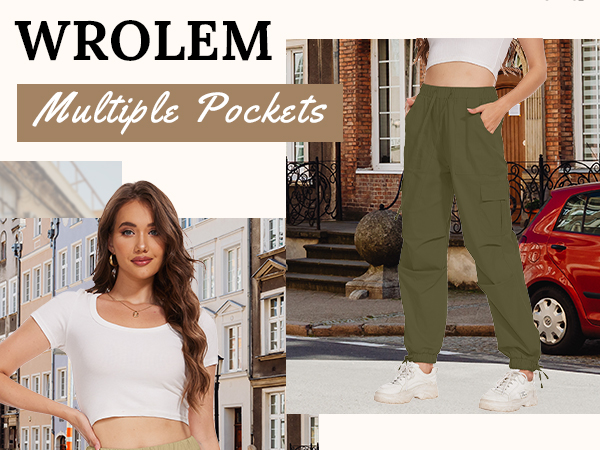 women Multiple Pockets pants