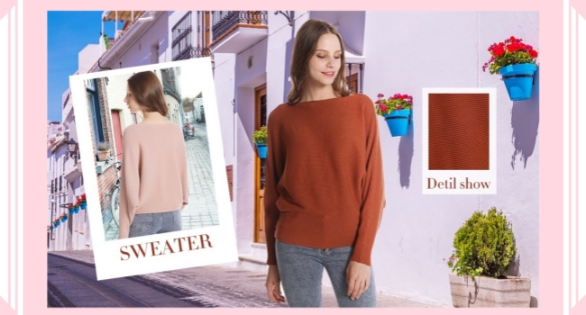 Dolman Batwing Sleeve Knitted Pullovers