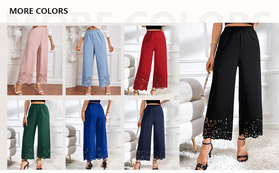 lace palazzo pants black wide leg pants for women