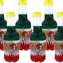 Colorful Tequila Bottle Shaped Tissue Paper gift bags bulk red green gold printed mexican fiesta