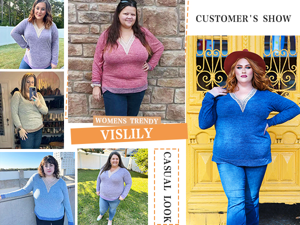 Plus Size Tunic Tops for Women-Customer''s Show