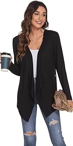 Black Kimono Summer Boho Cover Up Button Tops