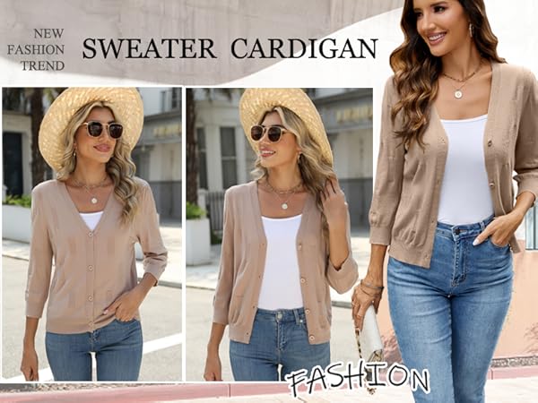 3/4 sleeve cardigans for dresses