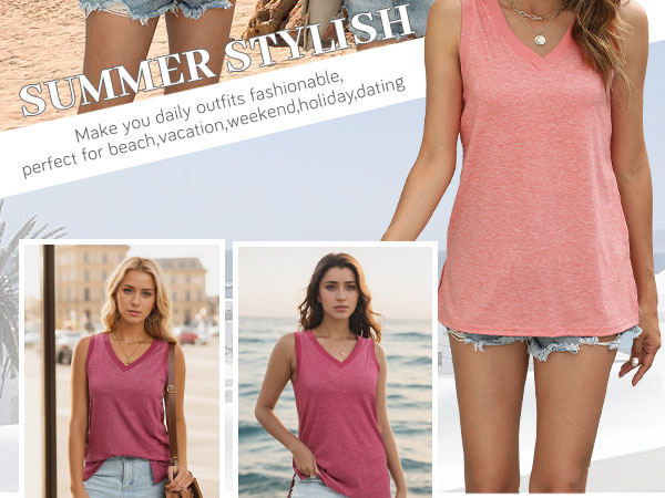 V Neck Tank Top for Women