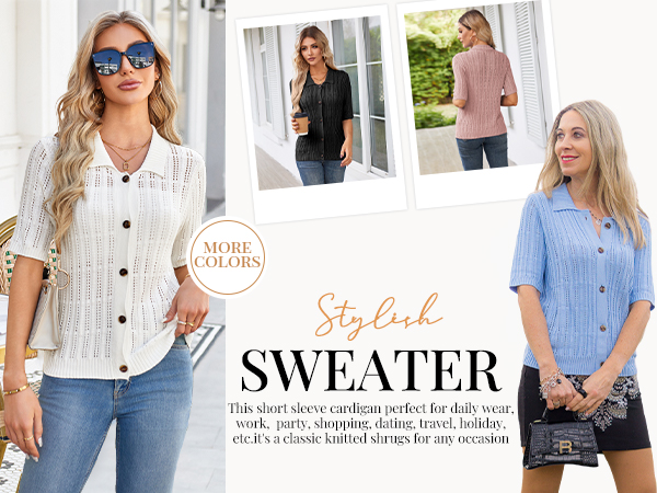 Short Sleeve Sweater Tops 