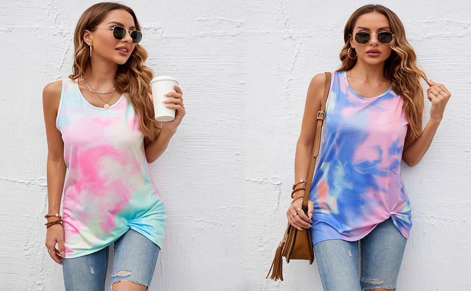 Womens Tie Dye Tank Tops