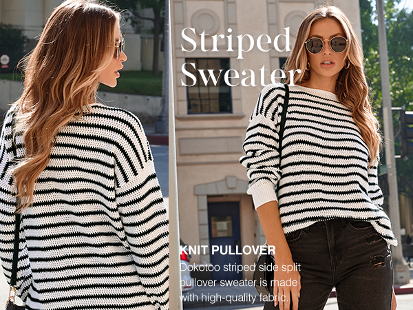 womens striped  sweaters