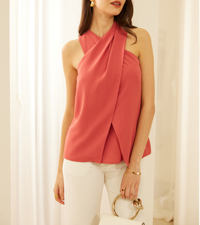 Women''s Criss Cross Halter Neck Tops