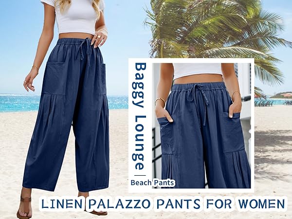 Linen Wide Leg Pants