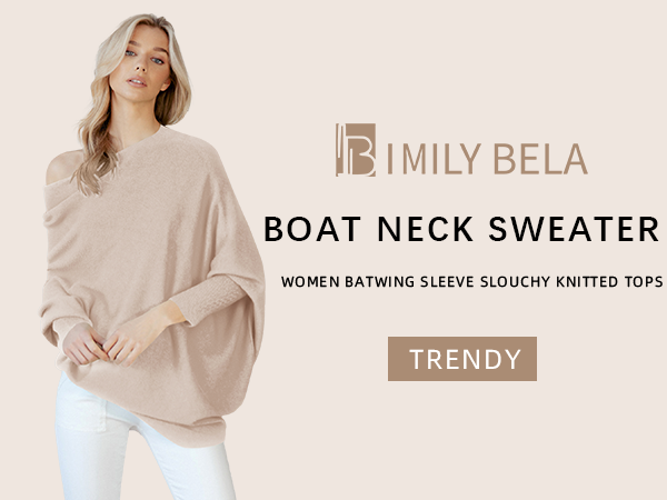 Batwing Boat Neck Sweaters for Women