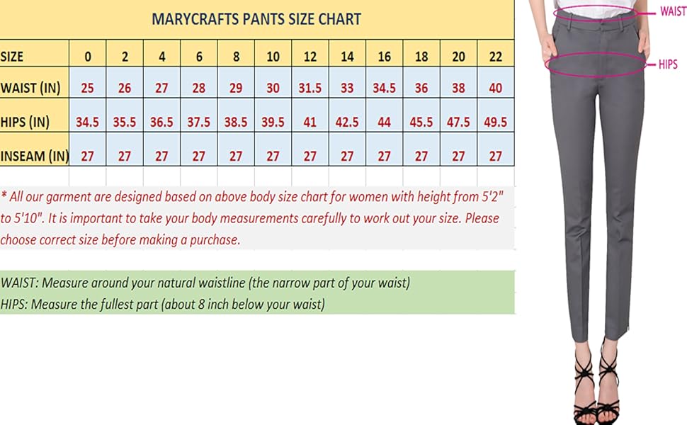 pants, dress pants, marycrafts dress pants measurements