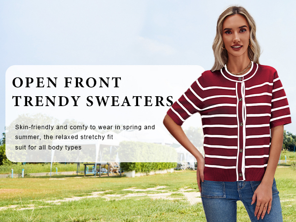 Open Front Knit Cardigans Top