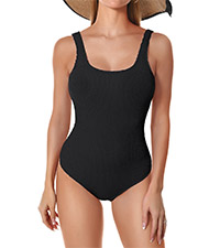 Angerella Womens Black One Piece Swimsuit