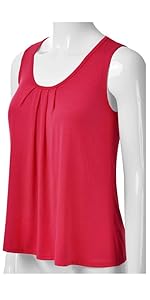 Pleated Scoop Neck Tank Top