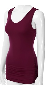 V-Neck Shirring Tank Top