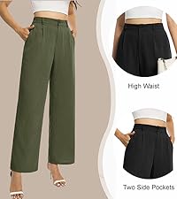 Women&#39;s Casual Loose High Waist Wide Leg Pants