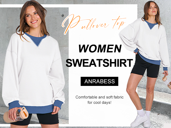 ANRABESS Oversized Sweatshirt Hoodie for Women