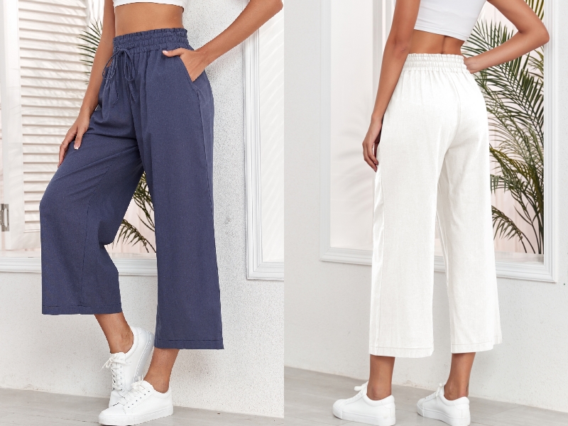 linen capri pants for women