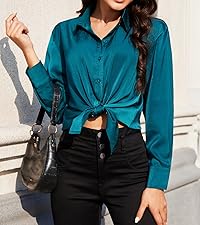 Button Down Satin Silk Shirt