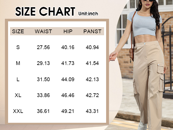 Womens Cargo Long Pants